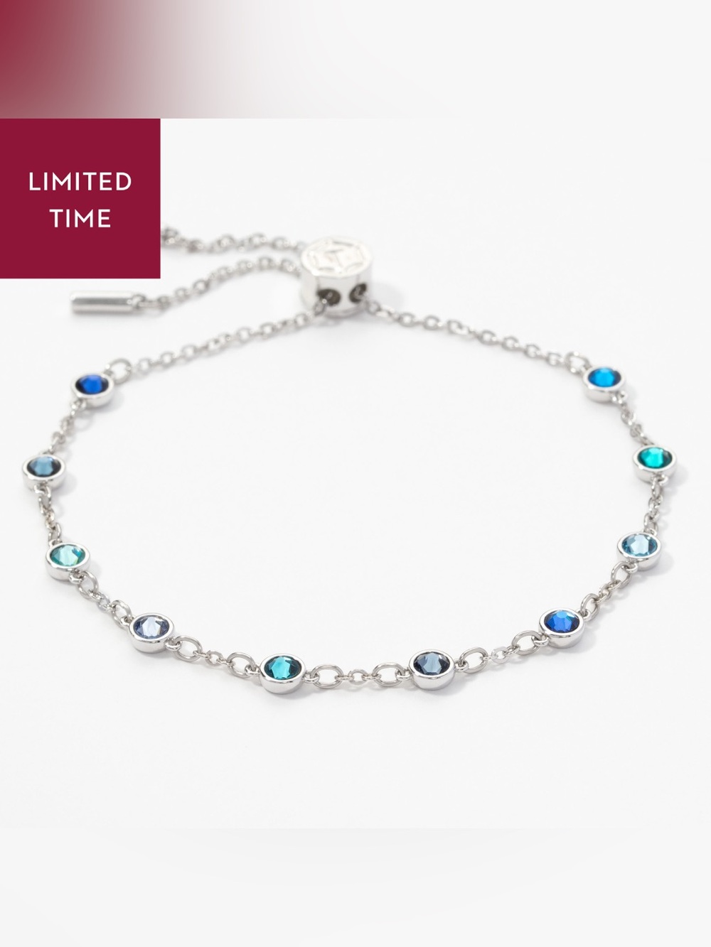 Touchstone Crystal Fine Line Bracelet, Sky